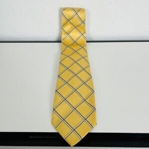 PINK by Thomas Pink Men's Tie 100% Silk Yellow pattern